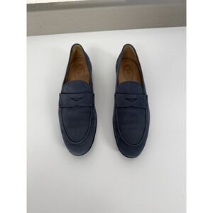Tods Blue Suede Penny Loafers Mens Size 10 Slip On Luxury Dress Shoes Italy